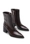 Talitha Clara Women's Pointed Toe Heeled Boots 00124002 Brown Wrinkled Patent Leather