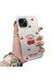 iPhone 15 Compatible Hard Acrylic Back Silicone Edge Lens Protection Cherry Case