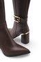 Larissa Mia Women's Pointed Toe Heeled Boots 0012075 Brown Skin - 5