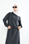 Collared Zipper Detail Skirt Suit - Black - 3