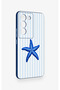 Vivo V30 Lite Compatible Blue Starfish Patterned Silicone Case - 2