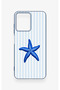 Casper Via M40 Compatible Blue Starfish Patterned Silicone Case - 4