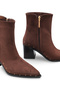 Astra Fia Women's Pointed Toe Heeled Boots 00124001 Brown Suede - 3