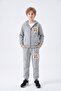 3 Thread Printed Zippered Boys' Tracksuit Set - 5