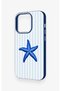 Blue Starfish Patterned Silicone Case Compatible with iPhone 14 Pro - 4