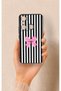 Infinix Hot 20I Compatible Pink and White Ribbon Patterned Silicone Case