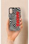 iPhone 16 Plus Compatible Zebra Amore Patterned Silicone Case