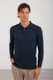 Men's Washable Anti-Pilling Polo Collar Hair-Weaved Knitwear - 4