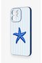Oppo Reno 15F Compatible Blue Starfish Patterned Silicone Case - 4
