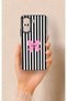 Redmi 13C Compatible Pink and White Ribbon Patterned Silicone Case