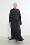 Pat Detail Skirted Suit-Black - 3