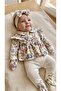 Minicyzn 2086 Floral Gold Buttoned Newborn 5-Piece Bodysuit Set'0-3 Months'