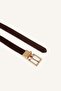 Women's Metal Rectangular Buckle Thin Faux Leather Jean Belt H7372Axns - 3