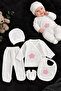 5-Piece Hospital Discharge Set Newborn Baby Bodysuit Set – Includes Hat, Gloves, Booties and Bib, Soft Textured Comfortable Baby Clothing Set - 2
