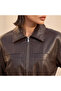FAUX LEATHER JACKET WITH DRAWSTRING - 7