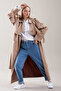 Women's Belted Long Trench Coat Oversized Cut - 6