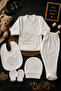 5-Piece Hospital Discharge Set Newborn Baby Bodysuit Set – Includes Hat, Gloves, Booties and Bib, Soft Textured Comfortable Baby Clothing Set - 4