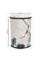 White & Blue Marble Print Plastic Pedal Dustbin - 35×25 cm - 4