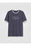 Peak New Season Anthracite Crew Neck Printed Men's T-Shirt - 4