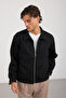 Men's Shirt Collar Button Sleeves Stripe Detailed Cashmere Coat - 7