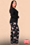 Women's Viscose Pajama Set Floral Patterned Long Sleeve V-Neck Comfortable Home Wear Set 92% Viscose 11440 - 6