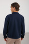 Men's Shirt Collar Button Sleeves Stripe Detailed Cashmere Coat - 8