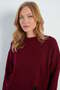 Crew Neck Knit Sweater with Lace on Sleeves and Hem - 6