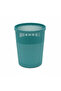 Ribbed Plastic Dustbin - 30×22 cm - Teal Blue / Rose