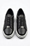 Men's Sneaker Sports Shoes Leather Lace-Up Daily Casual Thick Sole 136-1005 Premium