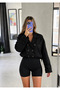 Choker Collar Belted Buttoned Trench Jacket - 3