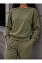 Women's 3 Thread Non-Threaded Crew Neck Sweatshirt & Jogger Sweatpants Set - 6