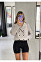 Choker Collar Belted Buttoned Trench Jacket - 4