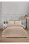 Newhome Diamond Luna Cappuccino Luxury Embroidered 100% Cotton Double Duvet Cover Set