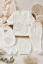 5-Piece Hospital Discharge Set Newborn Baby Bodysuit Set – Includes Hat, Gloves, Booties and Bib, Soft Textured Comfortable Baby Clothing Set - 5