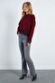 Crew Neck Knit Sweater with Lace on Sleeves and Hem - 4
