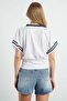 86 Printed Bat Sleeve V-Neck T-Shirt - 6