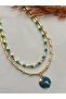 Gold bead world necklace - 2