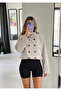 Choker Collar Belted Buttoned Trench Jacket - 3