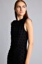 Crew Neck Polka Dot Gathered Tulle Sleeveless Midi Dress I6281Ax26Au - 3