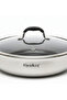 AlpenBerg Silver 3-Ply Stainless Steel Low Casserole with Glass Lid — 4.1 Litre - 2