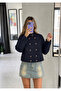 Choker Collar Belted Buttoned Trench Jacket - 4