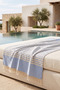 2 Layer Muslin Peshtemal 100X170 cm 100% Cotton Striped Tasseled Beach Bath and Hammam Peshtemal - 2