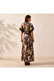 فستان مطبوع بنقوش زهرية تجريدية - 2