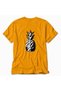 Men's Geometric Pineapple Graphic T-Shirt with Back Print - Yellow - 4