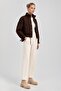 Women's Premium Stand Collar Pocketed Snap Fastener Quilted Coat - 2
