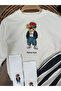 Striped Trousers, Tedy Teddy Bear Printed Sweatshirt, Socks, Beret, Seasonal 3-Piece Baby Boy/Child Set - 7