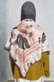 Laurel patterned shoulder wrap - beige - 4