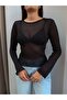 Crew Neck Openwork Knit Blouse - 3