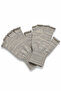 Unisex Cut-Out Half-Toe Beige Colored Knitwear Gloves - 4