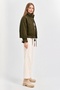 Women's Premium Rail Stitched Stand Collar Snap Fastener Zipper Quilted Coat - 2